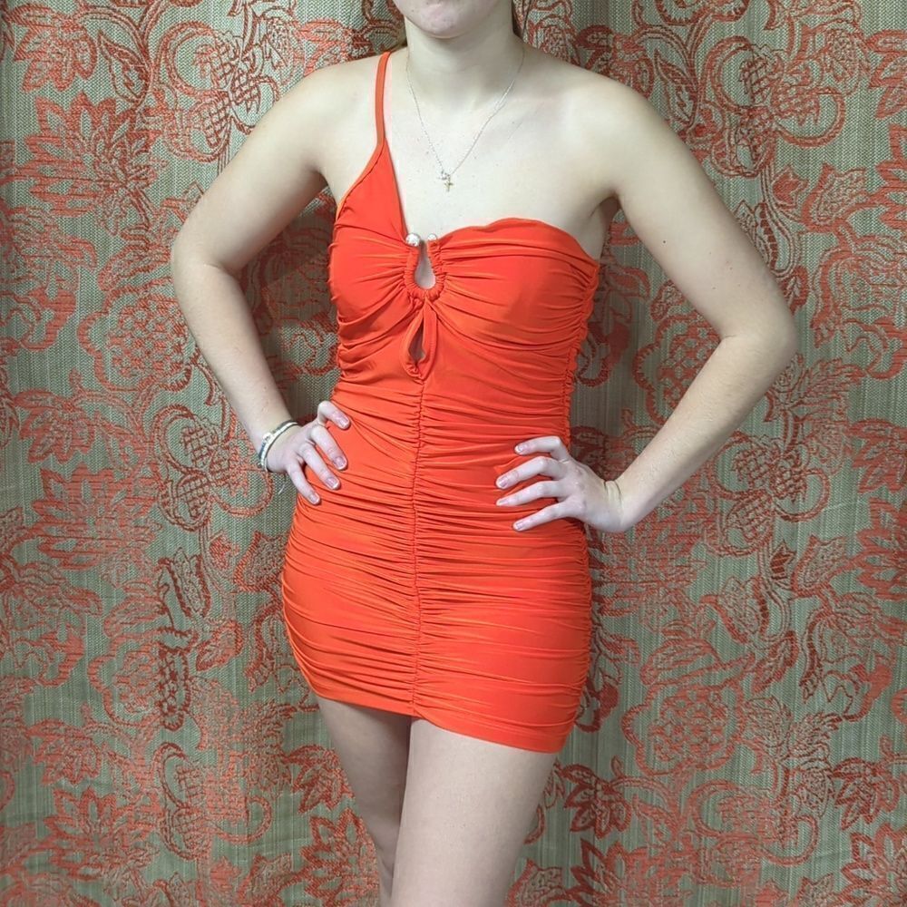 LIFE IS A‎ PARTY DRESS LIKE IT island orange Halloween party mini dress Scandal